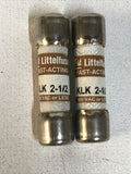2X Littlefuse KLK 2-1/2 A Fast Acting 600 VAC 2.5 Amp Fuse KLK-2-1/2