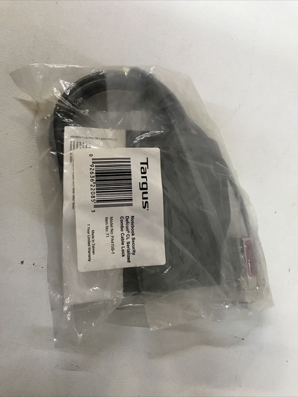 Targus PA410S-1 DEFCON CL Serialized Notebook/Laptop Combo Cable Lock