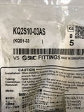 SMC KQ2S10-03AS Push-In Pneumatic Tubing Fitting Lot Of 4