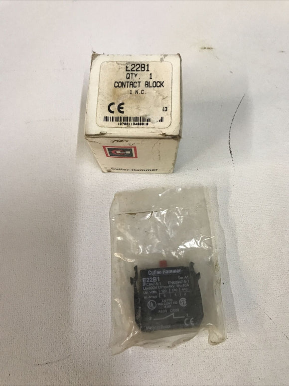 Eaton Cutler-Hammer E22B1E Low Voltage Contact Block Normally Closed NC