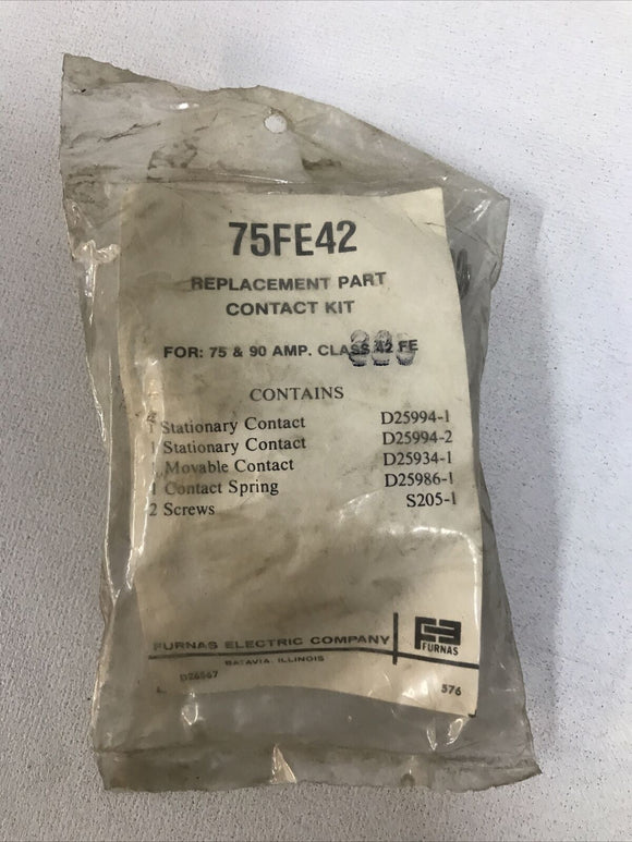 Genuine Furnas Contact Kit class 42FE 75 & 90 Amp 75FE42 series D 1 pole