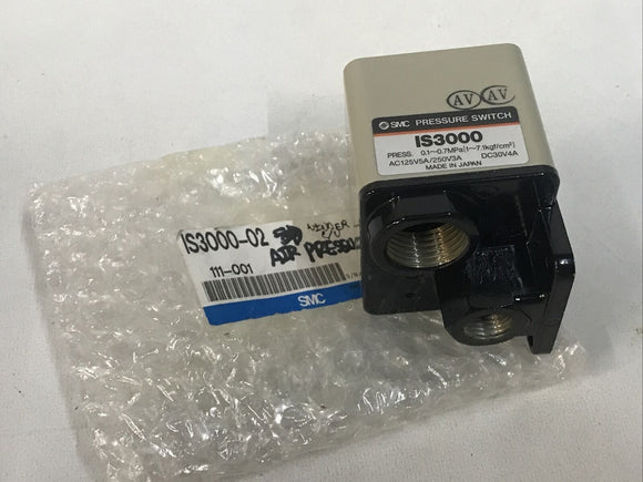 SMC Pressure SwitchIS3000 IS3000-02 AC125V5A/250V3A DC30V4A .1~.7MPa