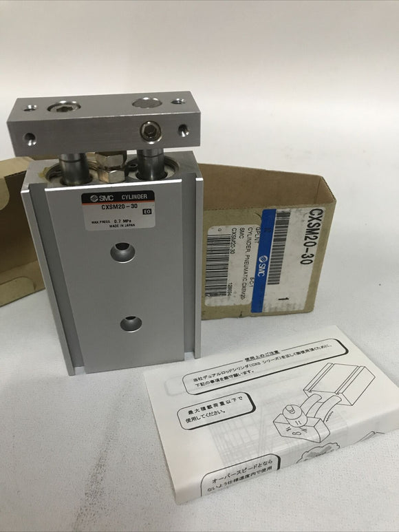 SMC CXSM20-30 Dual Rod Pnumatic Linear Guide Cylinder