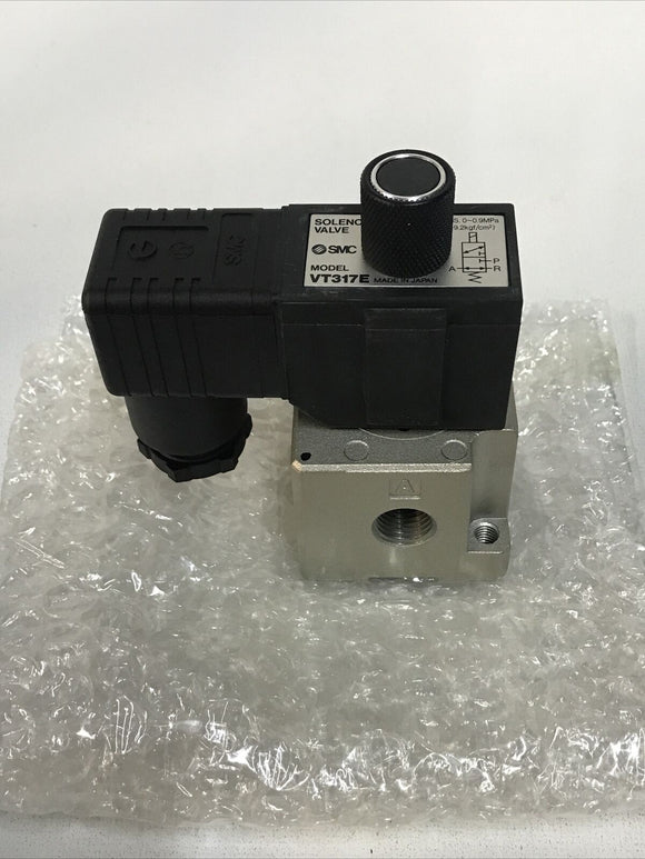 SMC VT317E 3 Port Pneumatic Solenoid Valve 24VDC 0-0.9MPa