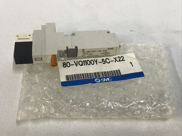 SMC 80-VQ1100-5C-X22 Solenoid 24VDC Valve 2-Position 5-Port