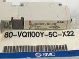 SMC 80-VQ1100-5C-X22 Solenoid 24VDC Valve 2-Position 5-Port