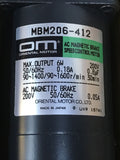 Oriental Motor MBM206-412 AC Magnetic Brake Speed Control Motor 200V 6W