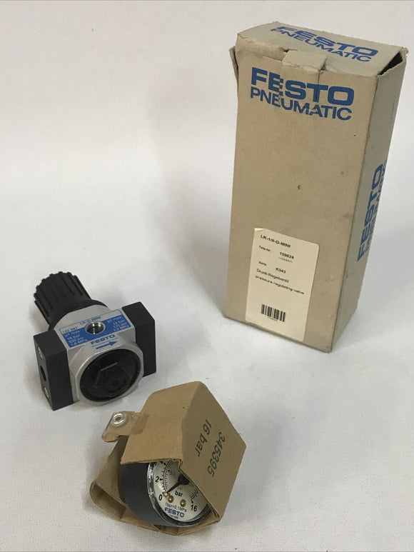 FESTO LR-1/8-D-MINI Pressure Regulator Valve With Gauge