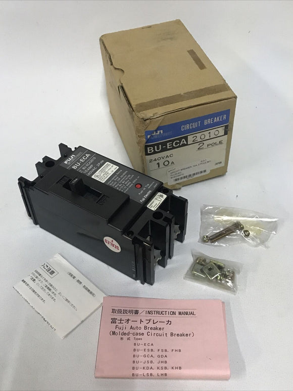 Fuji Electric BU-ECA2010 2 Pole Circuit Breaker 10A 240VAC 50/60HZ