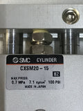 SMC CXSM20-15 Compact Dual Rod Guide Cylinder 20X15mm 0.7MPa