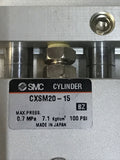 SMC CXSM20-15 Compact Dual Rod Guide Cylinder 20X15mm 0.7MPa