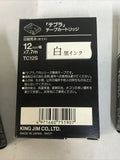King Jim Co TC12S Tepra TC 12 Tape Cartridge 7.7m Black Ink *Lot Of 3*