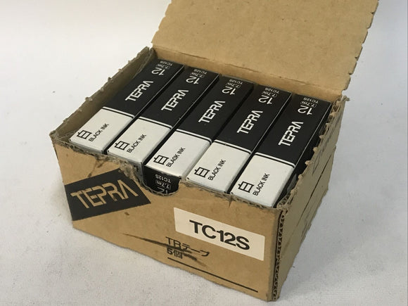King Jim Co TC12S Tepra TC 12 Tape Cartridge 7.7m Black Ink *Box Of 5*