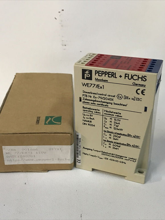 PEPPERL + FUCHS WE77/EX1 Isolated Switch Amplifier 01666S 240VAC 4A