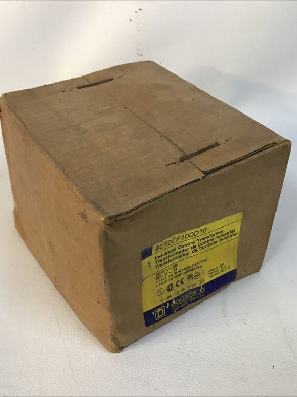 SQUARE D 9070TF100D16 Industrial Control Transformer 600V-24V *Sealed Box*