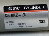 SMC CDG1UA25-100 Pneumatic Air Cylinder 145 PSI 1.00 MPa