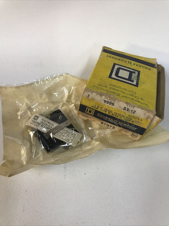 Square D 9999 SX12 Size 0,1,2  1 N.C Electric Interlock For Type S 87973