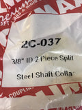 * Lot of 2* CLIMAX 2C-037 3/8'' ID 2 Piece Split Steel Shaft Collar