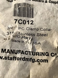 Stafford 3/4” Clamp Collar Stainless Steel 7C012