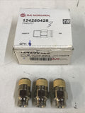*Lot Of 3* Norgren 124250428 Push-In Straight Fitting 1/4" NPT 1/4" Tubing