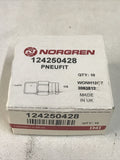 *Sealed Box Of 10* Norgren 124250428 Push-In Straight Fitting 1/4" NPT 1/4” Tube