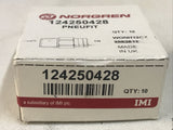 *Sealed Box Of 10* Norgren 124250428 Push-In Straight Fitting 1/4" NPT 1/4” Tube