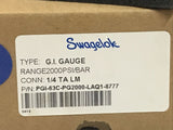 Swagelok PGI-63C-PG2000-LAQ1-877 G.I. Gauge 0-2000 PSI BAR 1/4” TA LM
