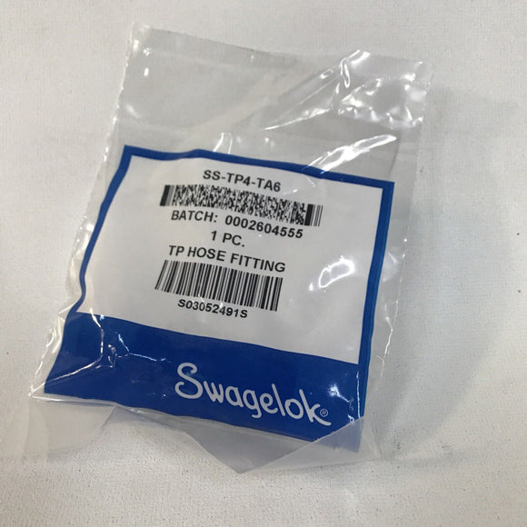 SWAGELOK SS-TP4-TA6 3/8” Thermoplastic Hose End Connection 1/4” Stainless Steel