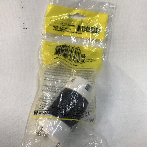 Woodhead 5669 NEMA 6-15 15A 250V Black Connector