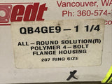 EDT QB4GE9-1-1/4 QB4GE9114 Polymer 4 Bolt Flange Housing 207 Ring Size