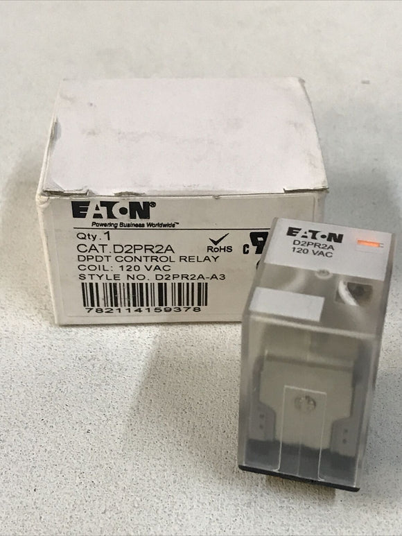Cutler Hammer Relay D2PR2A DPDT Control Relay 120VAC COIL