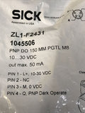 SICK ZL1-F2431 Sensor Switch 10-30 VDC 50 mA PNP DO 150 mm PGTL M8