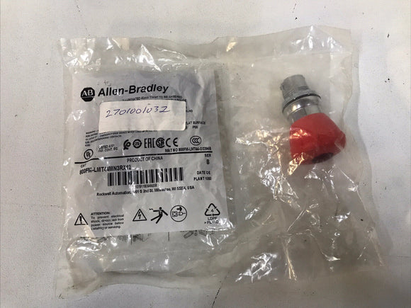 Allen Bradley 800FM-LMP34PN3RX12 Ser. B Illuminated 30mm Push/Pull Red Button