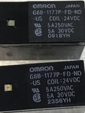 *Lot Of 2* Omron G6B-1177P-FD-ND-US 24V SPST 4 Pins 5A 24VDC Power Relay