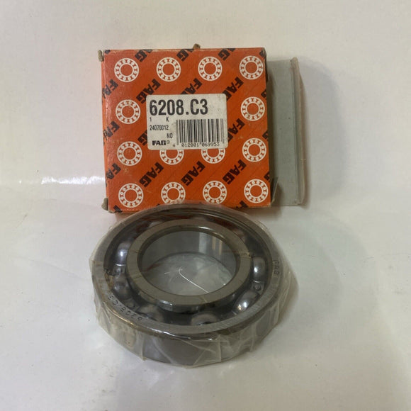 FAG 6208 C3 Open Bearing Ball No Seals 40 mm x 80 mm x 18 mm