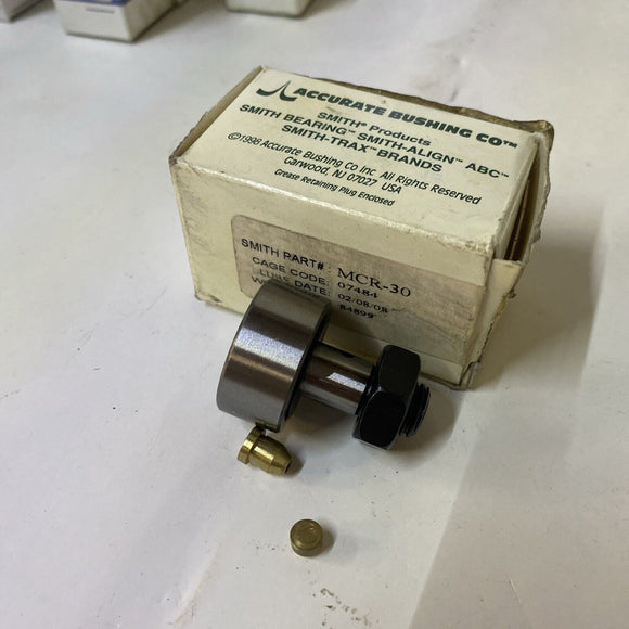 Smith Bearings MCR-30 Crowned Metric Cam Follower-Slotted Head Roller Caged
