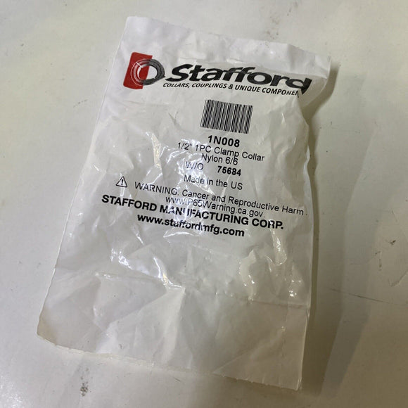 Stafford 1N008 Split Clamp Type Shaft Collars 1/2” Nylon