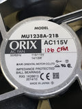 ORIX MU1238A-21B AC115V 14/13W 12cm Aluminum Frame Insert Bearing Ball Fans