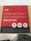 SIIG CE-H25E11-S1 HDMI 4K 30Hz HDbitT Over IP Extender-Receiver