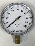 Ashcroft 35W1005 H 02L 100# Pressure Gauge 3-1/2in 0-100psi 1/4in Npt