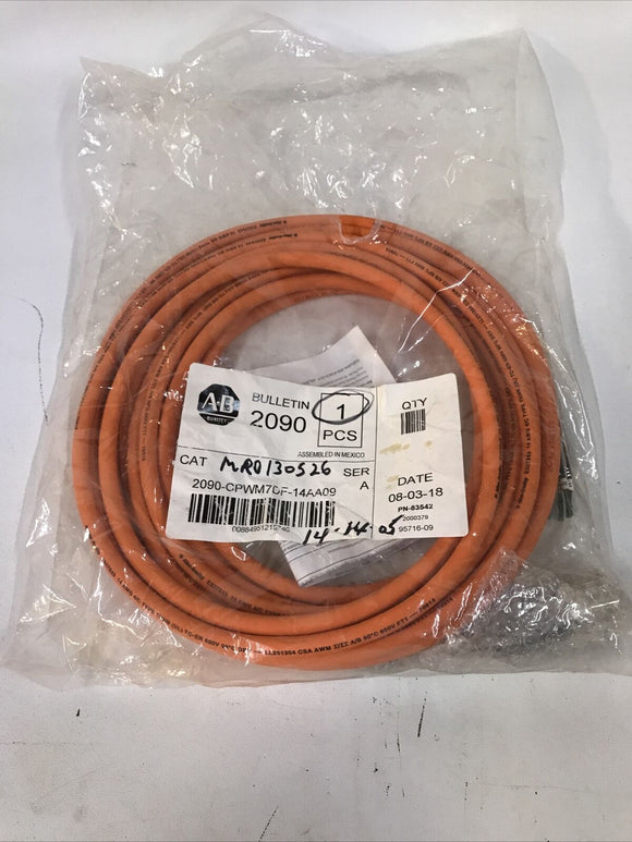*SEALED* Allen Bradley Servo Power Cable 2090-CPWM7DF-14AA09 9M Length