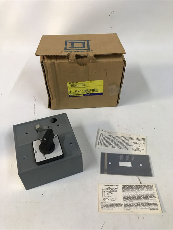 Square D 2510FG71P FHP Manual Starter w/ AUTO-OFF-HAND Selector Switch