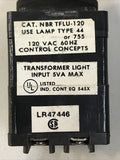 Control Concepts TFLU-120 White Indicator Light 30mm Base 120V Type 44 Lamp
