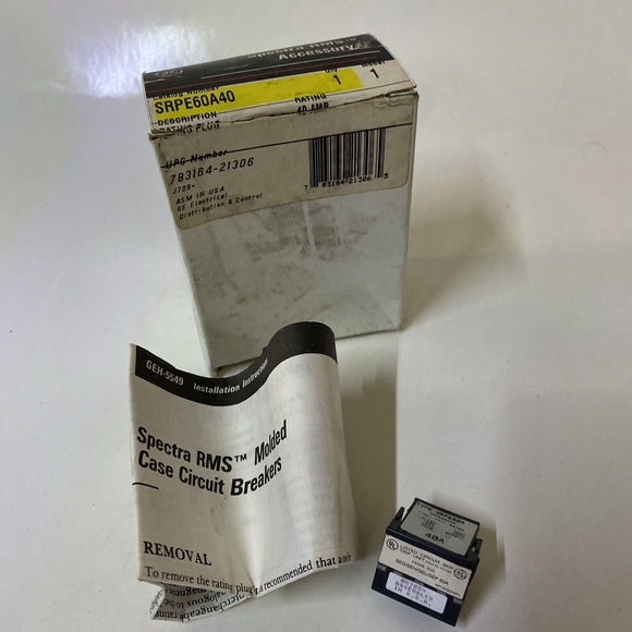 General Electric GE SRPE60A40 Spectra RMS Circuit Breaker Rating Plug 40 Amp