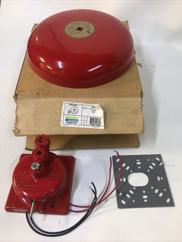 Edwards Signaling 439D-10AW-R Red Fire Alarm Bell 20 To 24 VDC