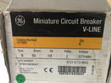 GE V17250 Type B Miniature Circuit Breaker V-LINE 50 Amp 10 kA 2 Pole 277/480V