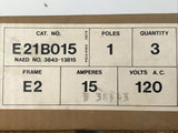 *BOX OF 3* Gould E21B015 1 Pole 15 Amp 120 VAC I-T-E Molded Case Circuit Breaker