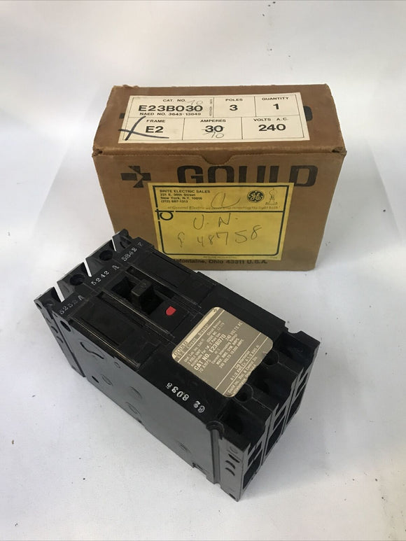 Gould E23B070 3 Pole 70A 240V I-T-E Molded Case Circuit Breaker E2 (Wrong Box)