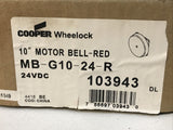 *SEALED* Cooper Wheelock MB-G10-24-R 10” Motor Alarm Bell 24VDC 103943 Red