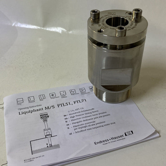 ENDRESS HAUSER 52003669 Sliding Sleeve 100 Bar NPT 1-1/2  316L PN100